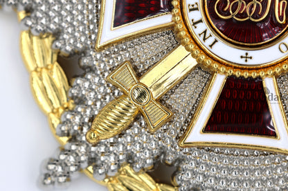 Austrian Imperial Order of Leopold – Grand Cross Breast Star with War Decoration Swords – Full-Size Museum Replica