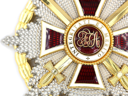 Austrian Imperial Order of Leopold – Grand Cross Breast Star with War Decoration Swords – Full-Size Museum Replica