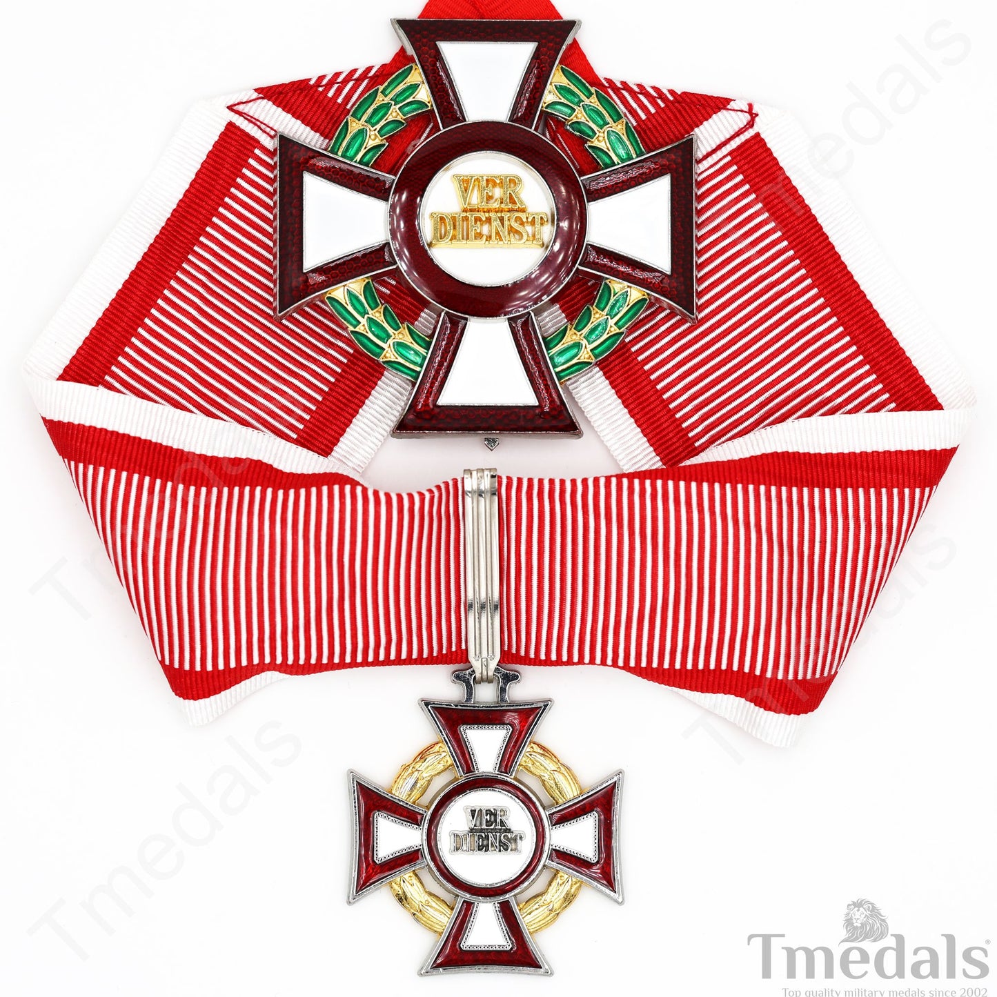 Austro-Hungarian Military Merit Cross Set – 1st Class Breast Star 2nd Class Neck Badge – Full-Size Museum Replica