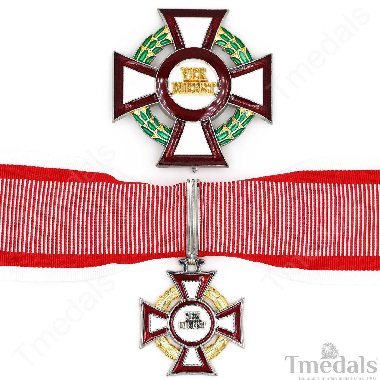 Austro-Hungarian Military Merit Cross Set – 1st Class Breast Star 2nd Class Neck Badge – Full-Size Museum Replica