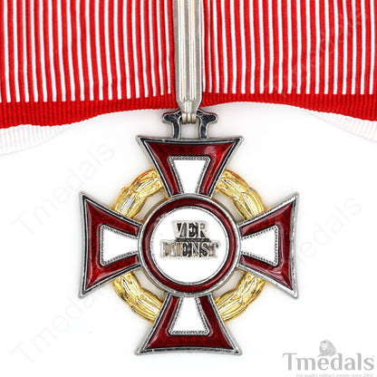 Austro-Hungarian Military Merit Cross Set – 1st Class Breast Star 2nd Class Neck Badge – Full-Size Museum Replica