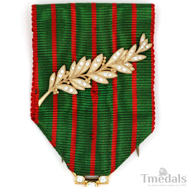 France Croix de Guerre 1914–1918 w/ Diamonds – Marshal Foch – 925 Silver Replica Repro
