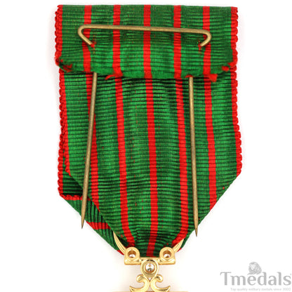 France Croix de Guerre 1914–1918 w/ Diamonds – Marshal Foch – 925 Silver Replica Repro
