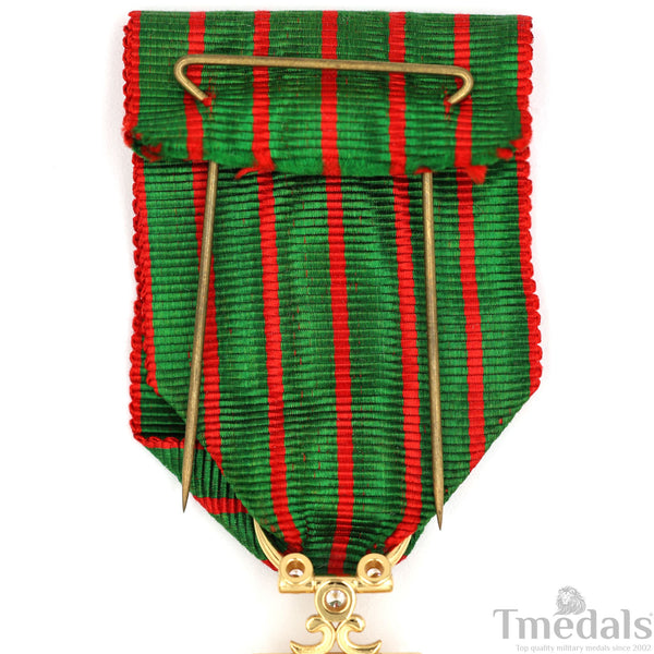 France Croix de Guerre 1914–1918 w/ Diamonds – Marshal Foch – 925 Silver Replica Repro
