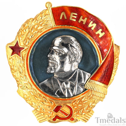 Order of Lenin Type 3 Medal–925 Sterling Silver Gilt Gold Platinum Enamel Replica Repro