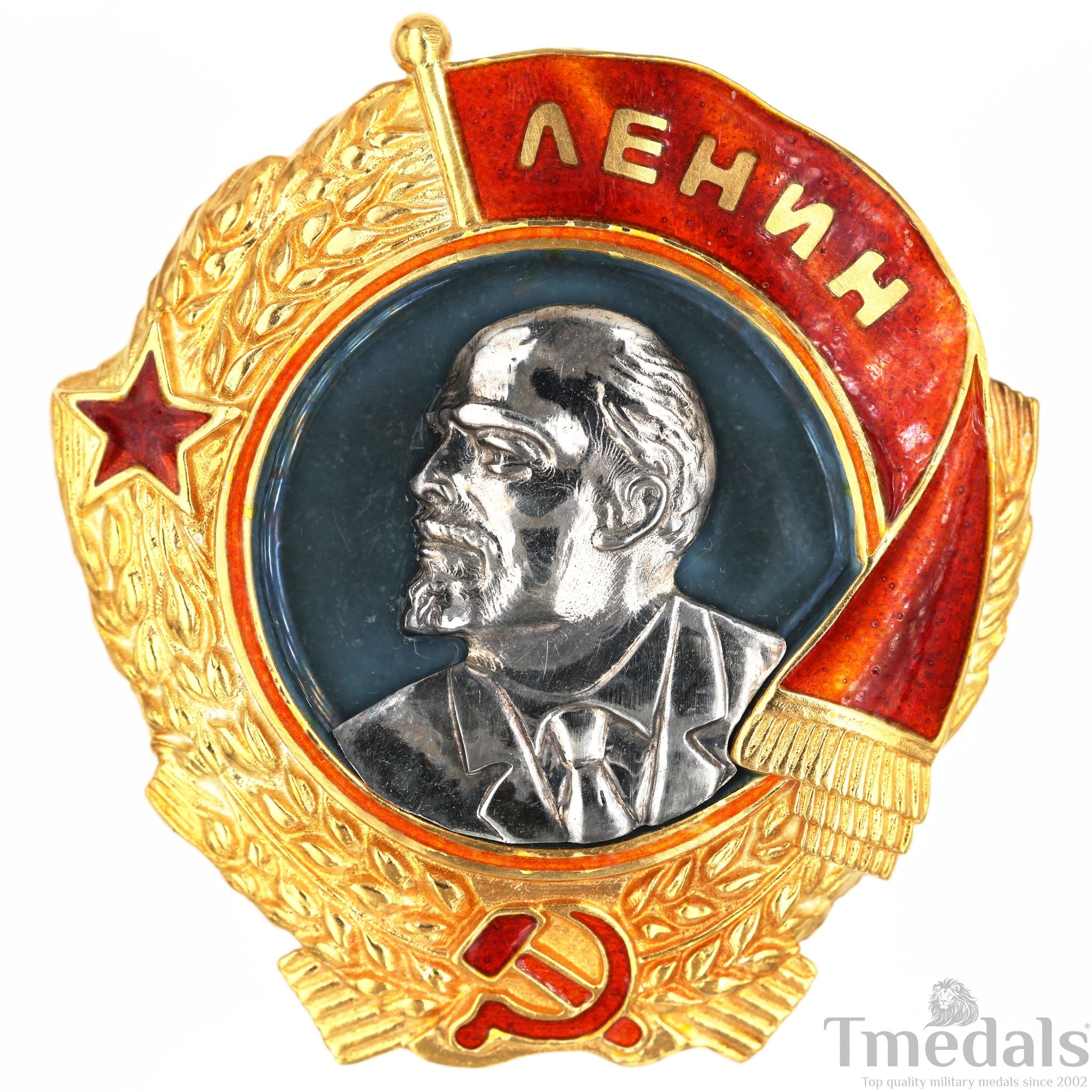 Order of Lenin Type 3 Medal–925 Sterling Silver Gilt Gold Platinum Enamel Replica Repro