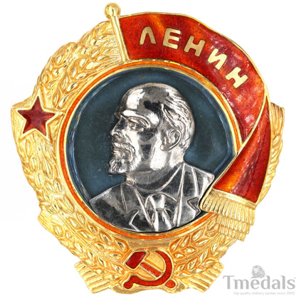 Order of Lenin Type 3 Medal–925 Sterling Silver Gilt Gold Platinum Enamel Replica Repro