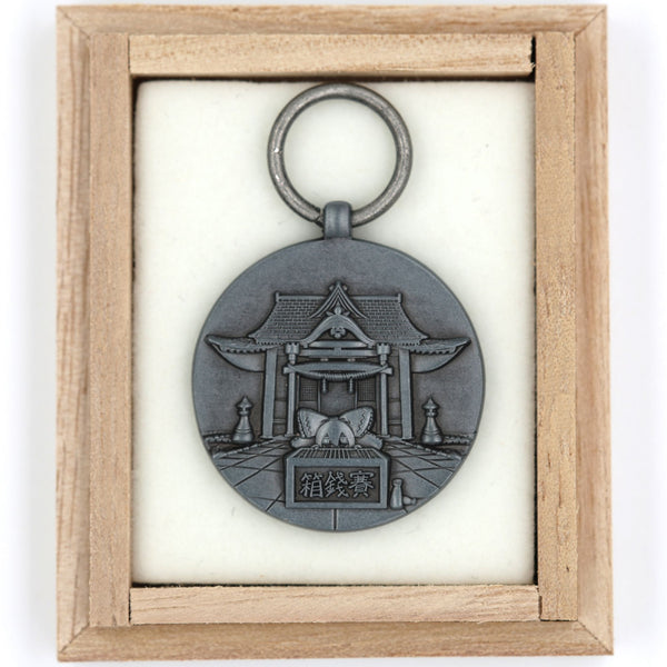 Japan Shinto Hakurei Shrine Commemorative Medal w/ Wooden Box (Fan Item)