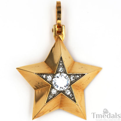 Soviet CCCP Small Marshal's Star – Gold-Plated with Cubic Zirconia Replica