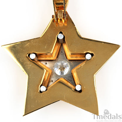 Soviet CCCP Small Marshal's Star – Gold-Plated with Cubic Zirconia Replica