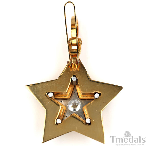 Soviet CCCP Small Marshal's Star – Gold-Plated with Cubic Zirconia Replica Repro Copy