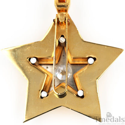 Soviet CCCP Small Marshal's Star – Gold-Plated with Cubic Zirconia Replica
