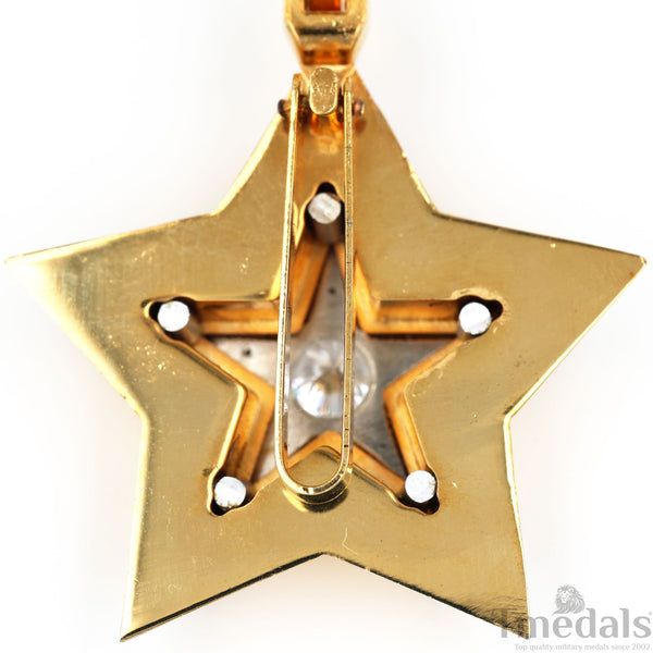 Soviet CCCP Small Marshal's Star – Gold-Plated with Cubic Zirconia Replica Repro Copy