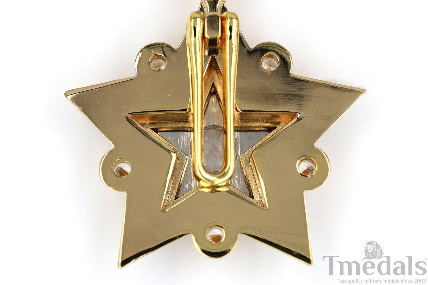 Soviet CCCP large Marshal's Star – Gold-Plated with Cubic Zirconia Replica