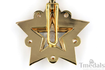 Soviet CCCP large Marshal's Star – Gold-Plated with Cubic Zirconia Replica