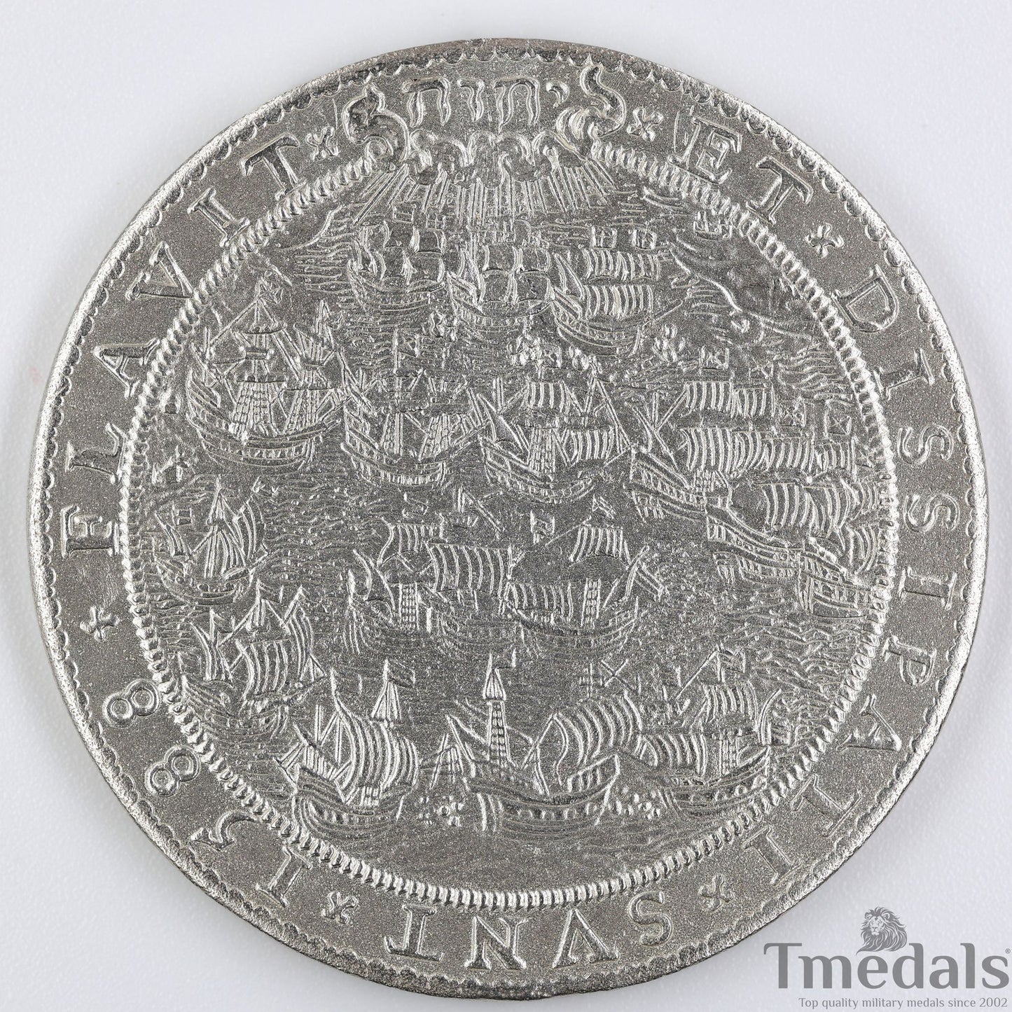 UK Elizabeth I Defeat of the Spanish Armada Medal 1588-Pure 925 Sterling Silver Replica