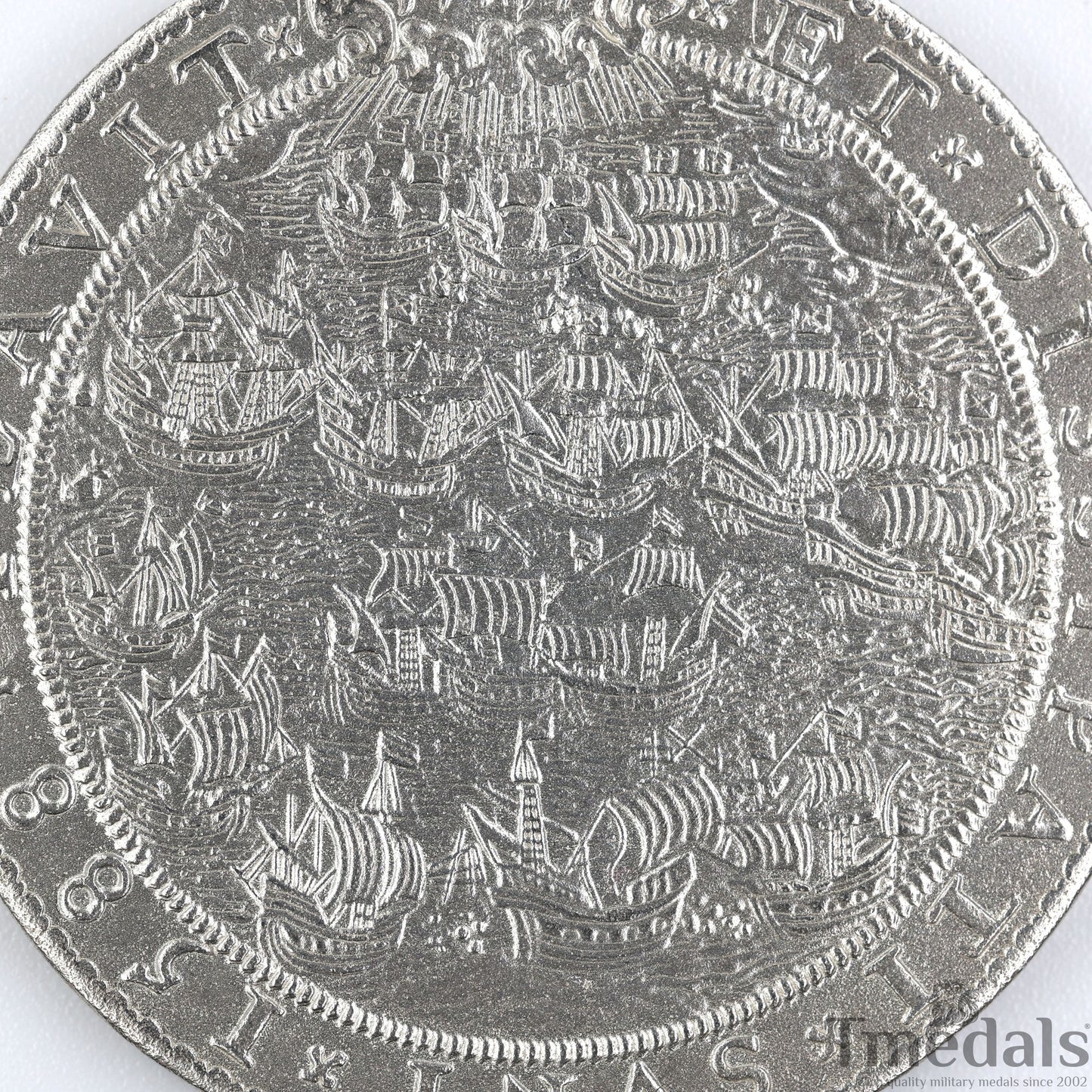 UK Elizabeth I Defeat of the Spanish Armada Medal 1588-Pure 925 Sterling Silver Replica