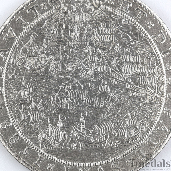 UK Elizabeth I Defeat of the Spanish Armada Medal 1588-Pure 925 Sterling Silver top Replica