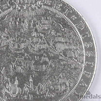 UK Elizabeth I Defeat of the Spanish Armada Medal 1588-Pure 925 Sterling Silver Replica