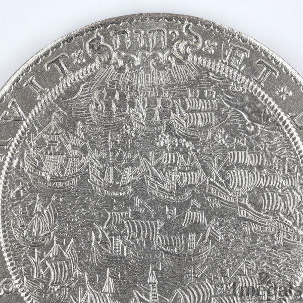 UK Elizabeth I Defeat of the Spanish Armada Medal 1588-Pure 925 Sterling Silver top Replica