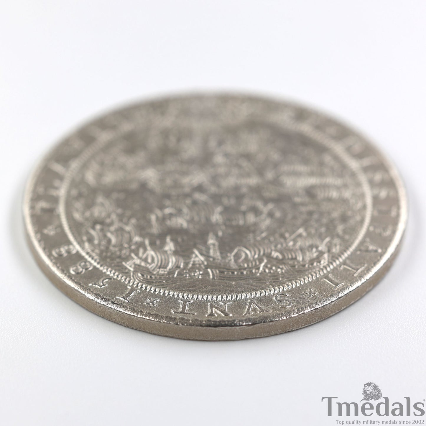 UK Elizabeth I Defeat of the Spanish Armada Medal 1588-Pure 925 Sterling Silver Replica