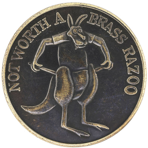 WWI Australian Brass Razoo Replica Medal Not Worth a Brass Razoo Exonumia Token