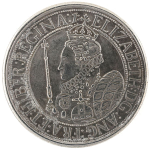 1601 Queen Elizabeth I Sixpence Medal Tudor England Brass Silver Plated Replica