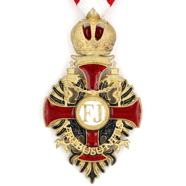 Austrian Franz Joseph Order Cross Medal – Brass Replica with Ribbon