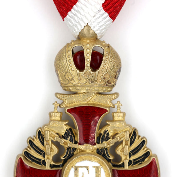 Austrian Franz Joseph Order Cross Medal – Brass Replica with Ribbon