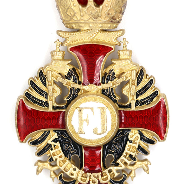 Austrian Franz Joseph Order Cross Medal – Brass Replica with Ribbon