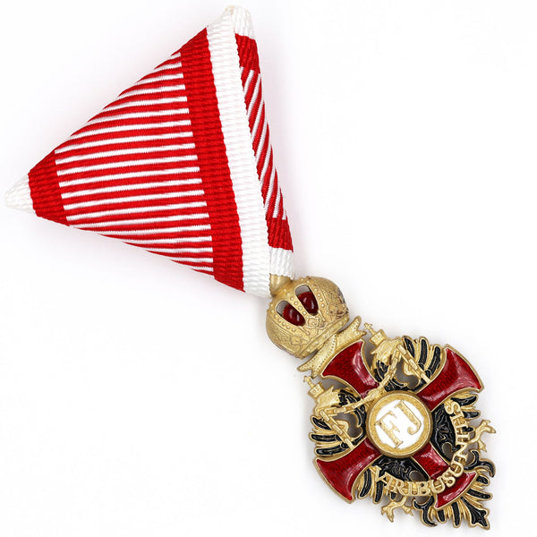 Austrian Franz Joseph Order Cross Medal – Brass Replica with Ribbon