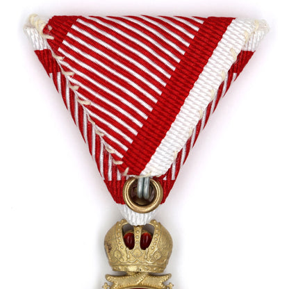 Austrian Franz Joseph Order Cross Medal – Brass Replica with Ribbon