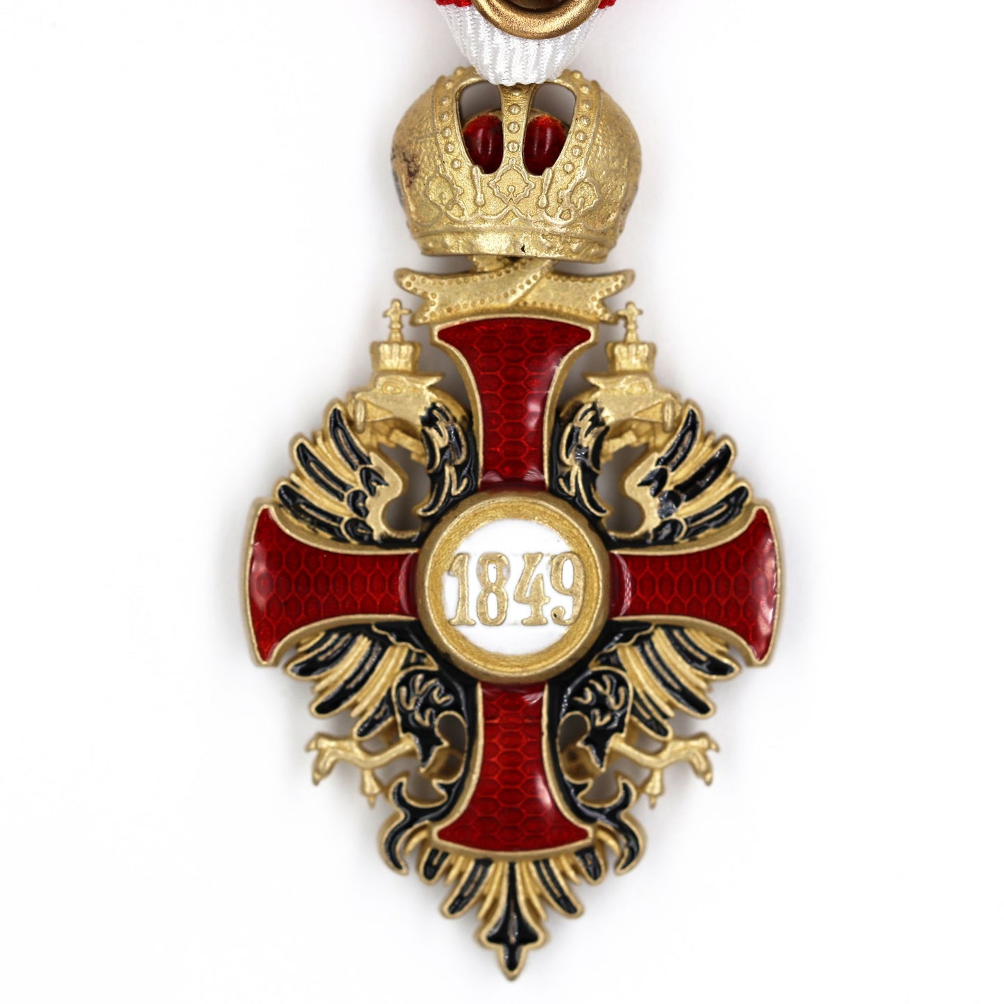 Austrian Franz Joseph Order Cross Medal – Brass Replica with Ribbon