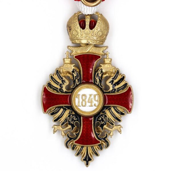 Austrian Franz Joseph Order Cross Medal – Brass Replica with Ribbon