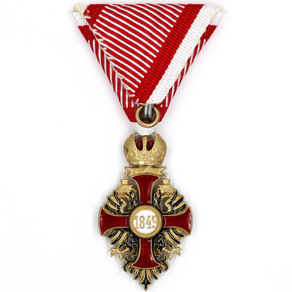 Austrian Franz Joseph Order Cross Medal – Brass Replica with Ribbon