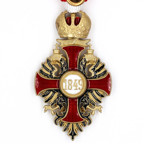 Austrian Franz Joseph Order Cross Medal – Brass Replica with Ribbon