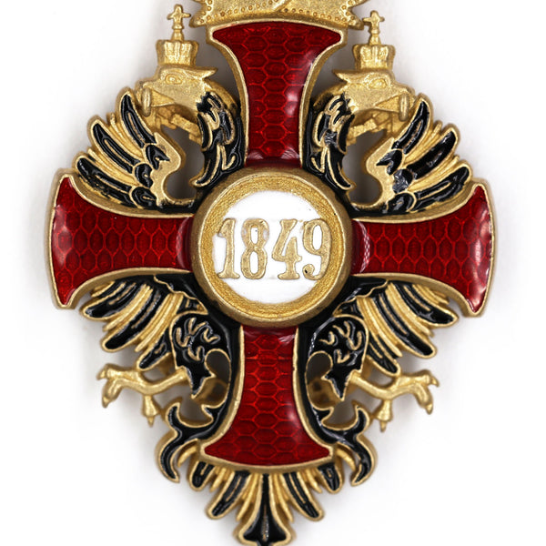 Austrian Franz Joseph Order Cross Medal – Brass Replica with Ribbon