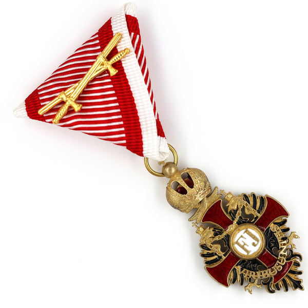 Austrian Franz Joseph Order Cross with Swords Medal – Brass Replica