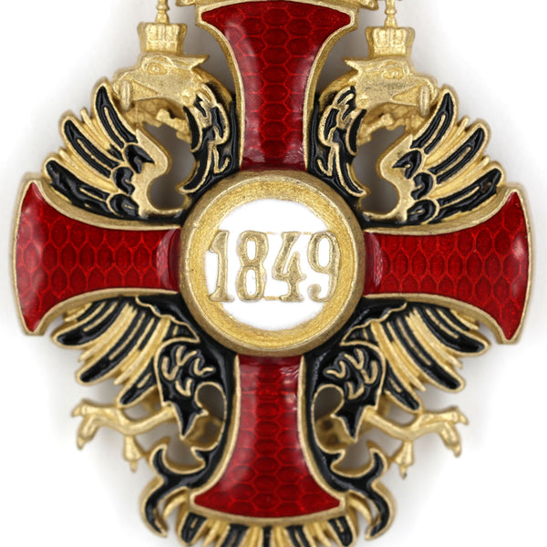 Austrian Franz Joseph Order Cross with Swords Medal – Brass Replica