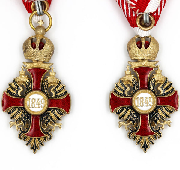 Austrian Franz Joseph Order Cross with Swords Medal – Brass Replica