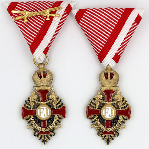 Austrian Franz Joseph Order Cross with Swords Medal – Brass Replica