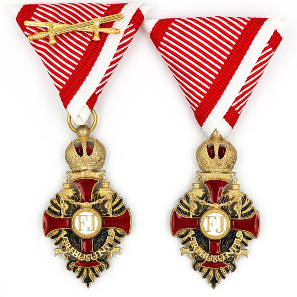 Austrian Franz Joseph Order Cross with Swords Medal – Brass Replica