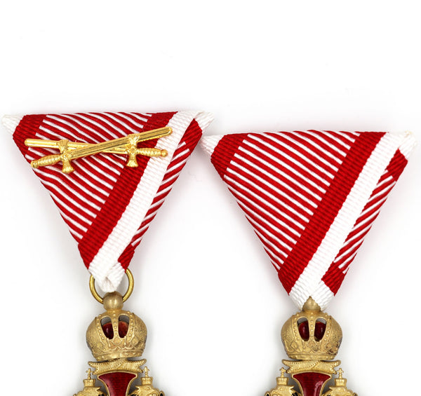 Austrian Franz Joseph Order Cross with Swords Medal – Brass Replica