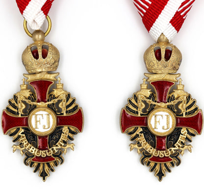 Austrian Franz Joseph Order Cross with Swords Medal – Brass Replica