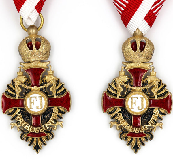 Austrian Franz Joseph Order Cross with Swords Medal – Brass Replica