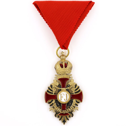 Austrian Franz Joseph Order Cross Medal – Brass Replica with Ribbon