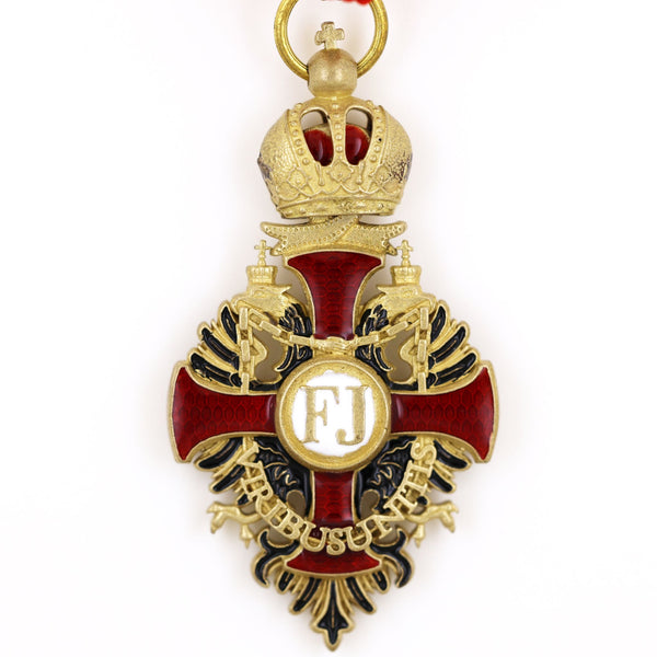 Austrian Franz Joseph Order Cross Medal – Brass Replica with Ribbon