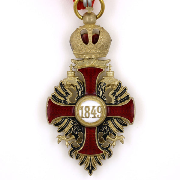 Austrian Franz Joseph Order Cross Medal – Brass Replica with Ribbon