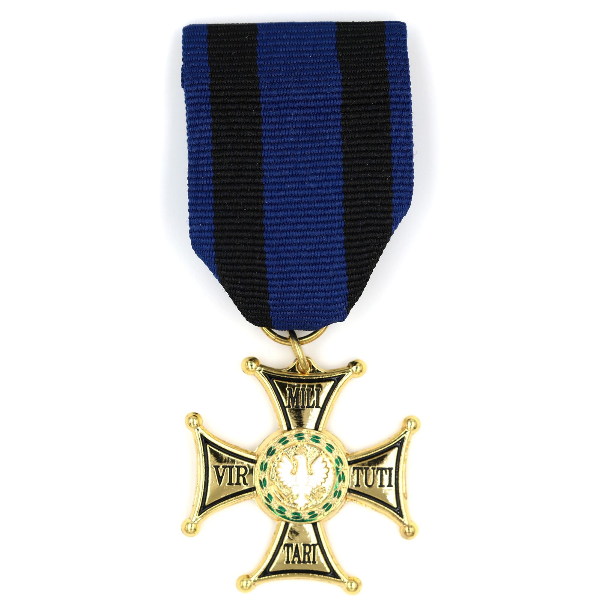 Poland Virtuti Militari Cross Medal Gold Enamel Ribbon Replica Decoration