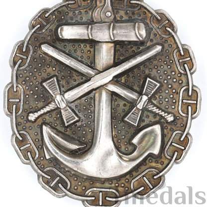 WWI Imperial German Naval Wound Badge 1918 Silver Grade Anchor Chain Pin Replica